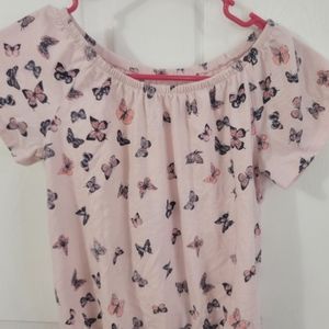Pink butterfly shirt